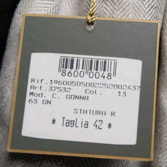 Isaia Light Grey Linen Pencil Skirt Size 42 - Picture 2 of 5